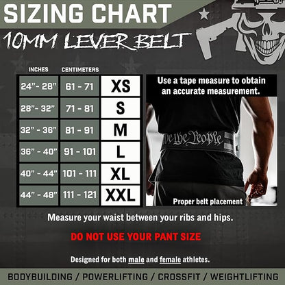 Weight Lifting Belt - Lever Gym Belt for Weightlifting, 10mm Leather Weight Belt for Men - 4 Inches Wide for Support & Stability for Workouts, Powerlifting, Bodybuilding, Fitness & Crossfit