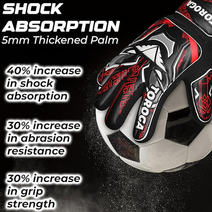 Goalkeeper Gloves for Kids & Youth – Soccer Goalie Gloves, Strong Latex Grip, Double Wrist Support & Breathable Mesh – Boys Football Gloves