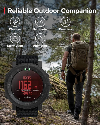 SUUNTO Core Alpha Sports Watch, Classic Outdoor Adventure Watch with Red Backlight, Altimeter, Barometer & Compass, Dual-time Display, Temperature & Storm Alarm for Hiking, Hunting & Mountain Use