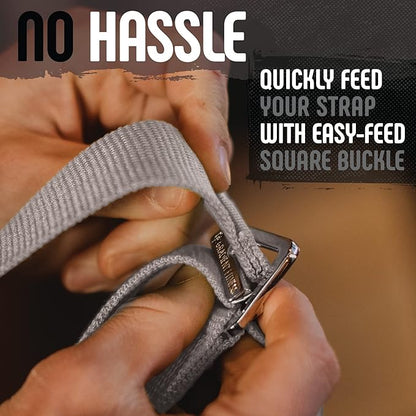 Gradient Fitness Yoga Strap, Friction-Less Easy-Feed Buckle, Super Soft Cotton/Polyester Blend Webbing, Free eGuide. (8 Feet)