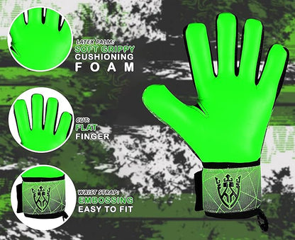 Soccer Goalie Goalkeeper Gloves for Kids Boys Youth & Adult,Latex Strong Grip Palms with Removable Finger Spines Protection Children Football Gloves for Training/Match(Sizes 5-10,6 Styles)