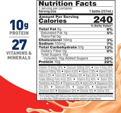 BOOST Original Ready to Drink Nutritional Drinks, Peaches & Creme, 8 Fl Oz (Pack of 24)