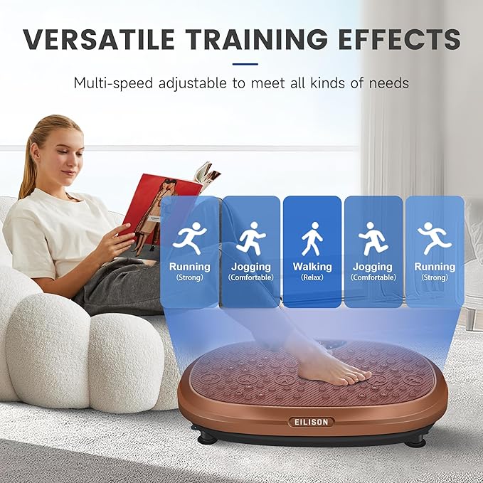 EILISON FitMaxx 3D XL Vibration Plate Exercise Machine - Whole Body Workout Vibration Platform w/Loop Bands - Lymphatic Drainage Machine for Weight Loss, Shaping, Wellness, Recovery