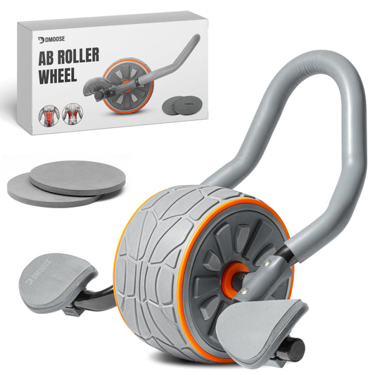 DMoose Fitness Ab Roller Wheel with Elbow Support & 2 Knee Pads - Abdominal Exercise Trainer for