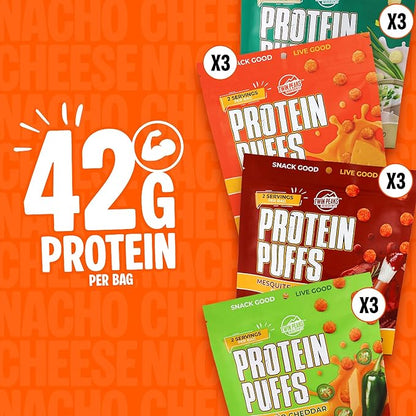Twin Peaks Low Carb, Keto Friendly Protein Puffs, 2 Serving 12 Pack, (60g, 42g Protein, 4g Carbs)