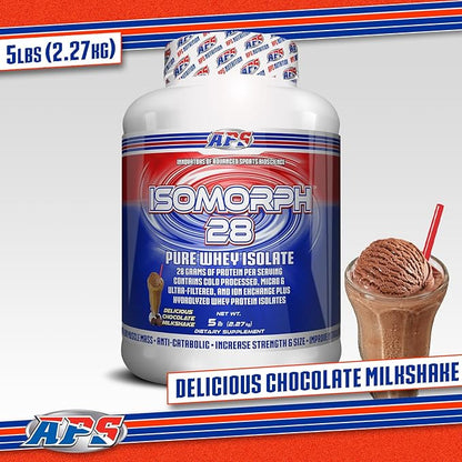 APS Nutrition Isomorph 28 Protein Powder | Pure Whey Isolate | Cold Pressed, Ultra- Filtered, & Ion Exchange Isolates | 28g Protein | 5 Pound (Chocolate Milkshake)
