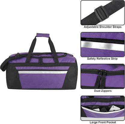 40 Liter, 22 Inch Reflective Duffle Bag with Shoulder Strap for Men, Women, Travel