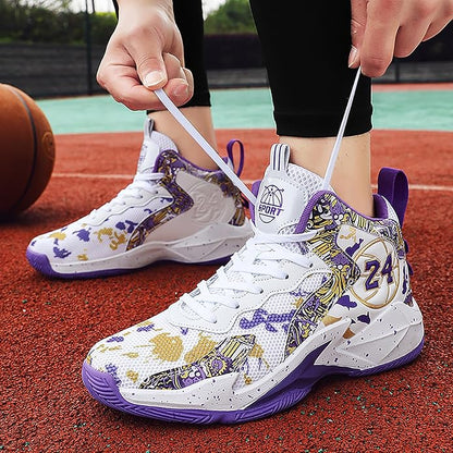 Boys Basketball Shoes Breathable Indoor Athletic Shoes Youth Outdoor Fashion Sneakers Comfortable Basketball Shoes for Girls