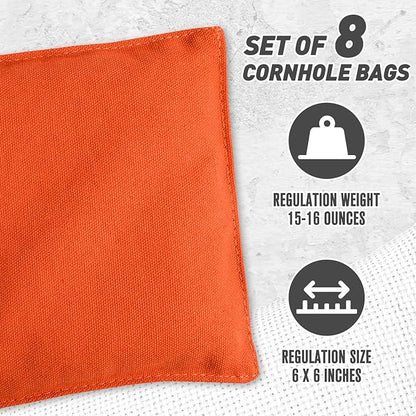 Cornhole Bags Set of 8 Regulation Corn Hole Bean Bags for Cornhole Game, Professional Weather Resistant Corn Hole Bags with Tote Bag