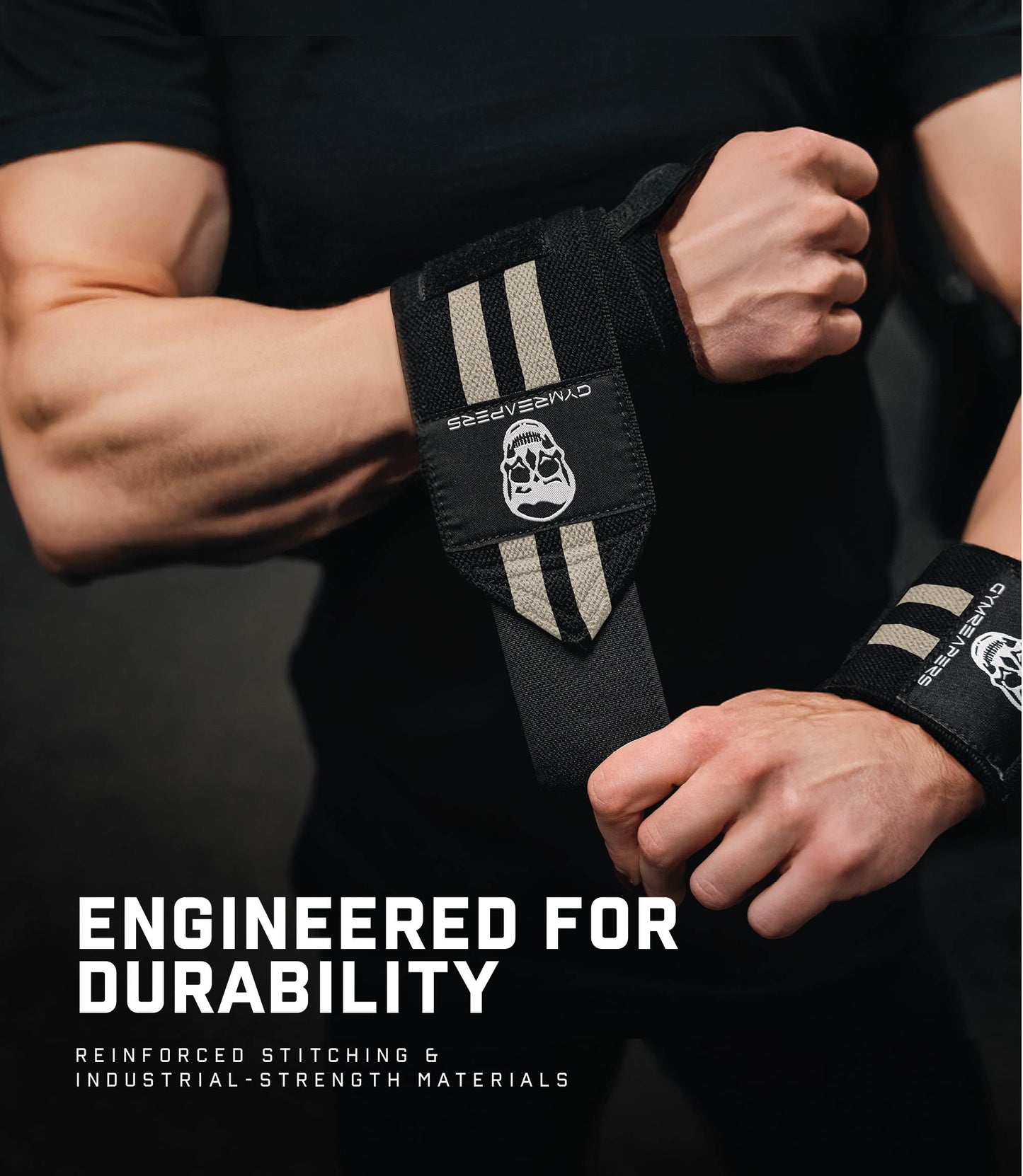 Gymreapers Weightlifting Wrist Wraps, Desert Sand, 18"