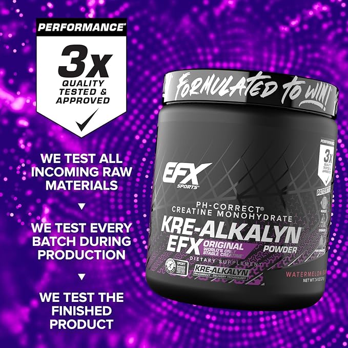 EFX Sports Kre-Alkalyn EFX Powder | pH Correct Creatine Monohydrate Powder Supplement | Strength, Muscle Growth & Performance | 116 Servings (Watermelon Gummy)