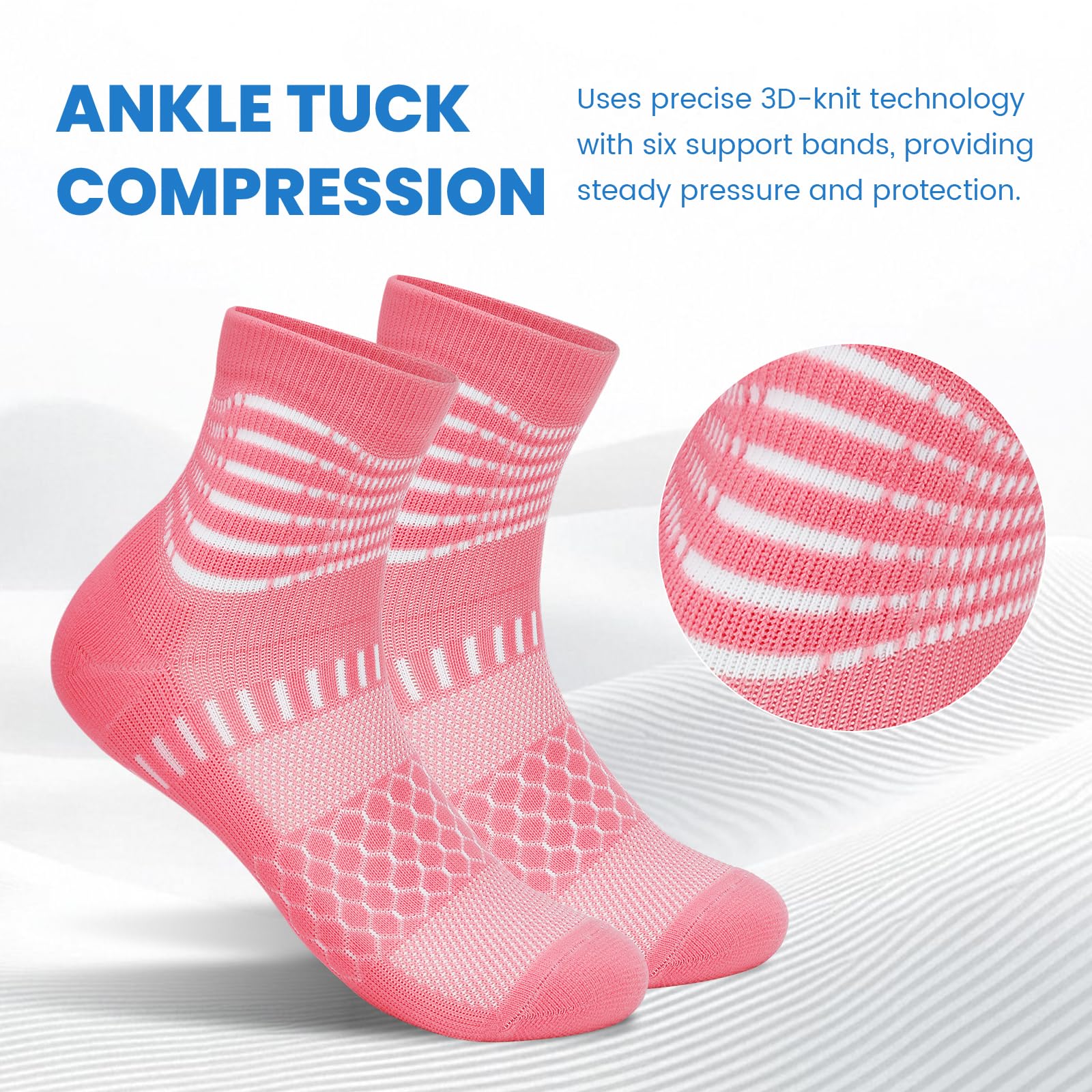 IRAMY Ankle Compression Socks for Women Men Plantar Fasciitis Relief Cushioned Athletic Running