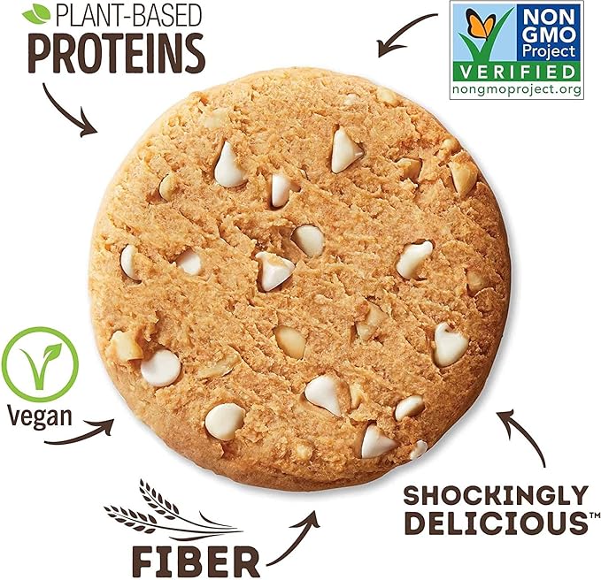 Lenny & Larry's The Complete Cookie, White Chocolate Flavored Macadamia, Soft Baked, 16g Plant Protein, Vegan, Non-GMO, 4 Ounce Cookie (Pack of 12)