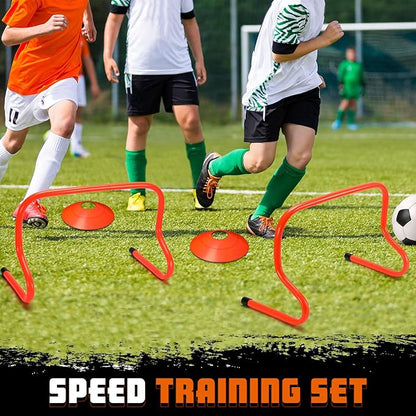12 Pcs 12 Inch Agility Hurdles Training Equipment Agility Hurdles and Marker Cone Set Disc Cones Speed and Training Obstacle for Athletes Sports Soccer Football Tennis Basketball