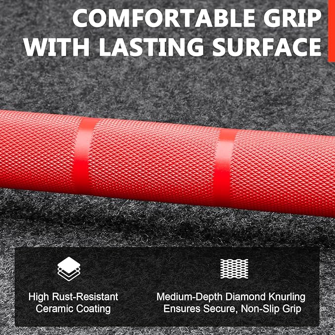 LIONSCOOL 7FT Olympic Barbell for Weightlifting, Power Lifting, 2 Inch Strength Training Bar for Squats, Deadlifts, Presses, Rows, Curls - 700lbs/1000lbs/1500lbs Capacity