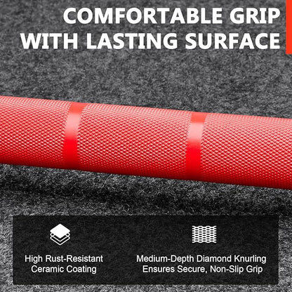 LIONSCOOL 7FT Olympic Barbell for Weightlifting, Power Lifting, 2 Inch Strength Training Bar for Squats, Deadlifts, Presses, Rows, Curls - 700lbs/1000lbs/1500lbs Capacity