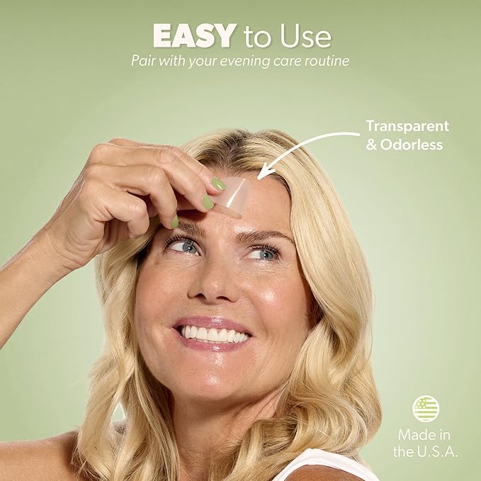 Smoothies Wide Wrinkle Patches for Face Overnight - Facial Patches for Elevens, Crows Feet and more, 144 Facial Adhesives per Box - Face Tape, Made in the USA