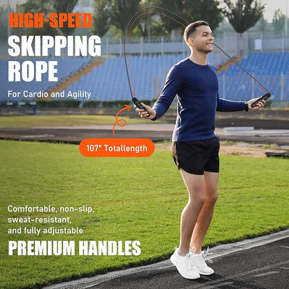 Soccer Training Equipment, Agility Speed Training Set with 20ft Speed Ladder, 12 Cones, 4 Adjustable Hurdles, Jump Rope, Parachute | Ideal for Basketball, Football Practise, for Kids, Youth, Adults