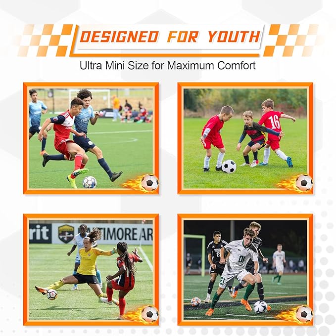 2 Pairs Mini Soccer Shin Guards for Kids Youth & Adults - Ultra Lightweight Small Shin Pads, Comfortable Fit for Football, Indoor Soccer, Training (3.15" x 1.97")