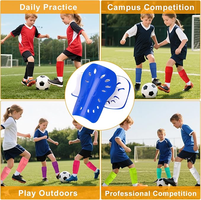 2 Pairs Shin Guards Soccer for Kids,Shin Pads Extra Lightweight Breathable Slide in Shin Guard for Football Training Match Outdoor Activities Protective Slip-in Shin Guards for Boys Girls