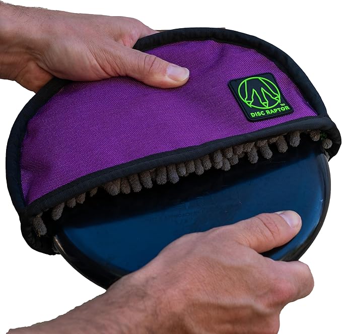 The Original Disc Golf Cleaning Tool with Microfiber & Turf | Flying Disc Golf Towel Accessories & Equipment | Patented Design