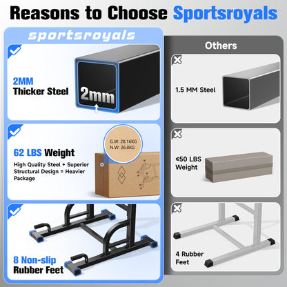 SPORTSROYALS Pull Up Power Tower Dip Station for Home Gym Workouts