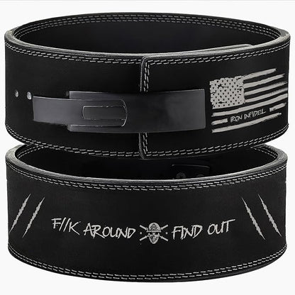 Weight Lifting Belt - Lever Gym Belt for Weightlifting, 10mm Leather Weight Belt for Men - 4 Inches Wide for Support & Stability for Workouts, Powerlifting, Bodybuilding, Fitness & Crossfit