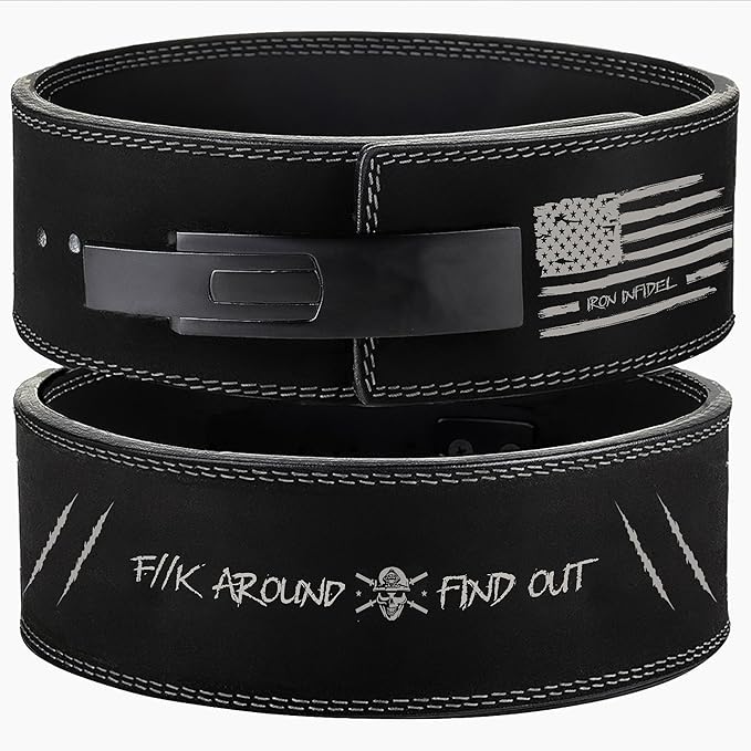 Weight Lifting Belt - Lever Gym Belt for Weightlifting, 10mm Leather Weight Belt for Men - 4 Inches Wide for Support & Stability for Workouts, Powerlifting, Bodybuilding, Fitness & Crossfit