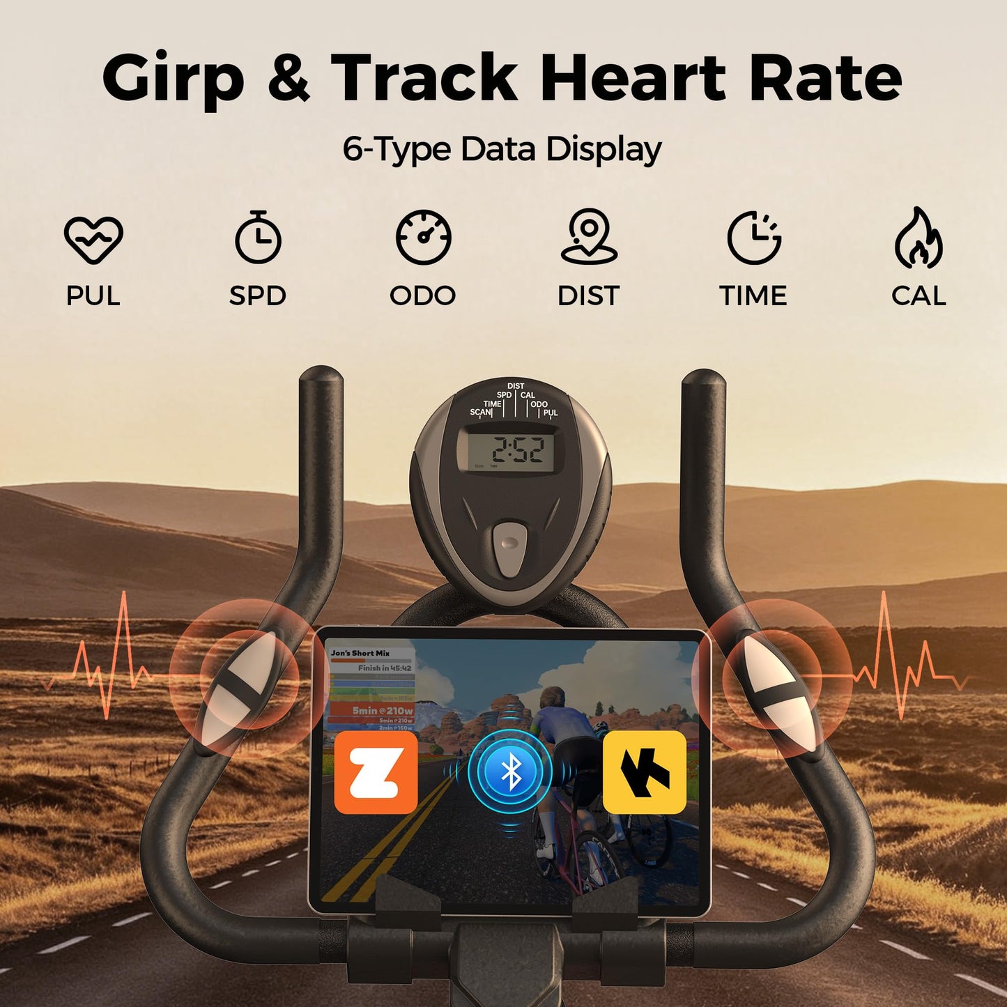 YOSUDA Exercise Bike, Brake Pad Stationary Bike for Home with Exclusive App, Magnetic Indoor