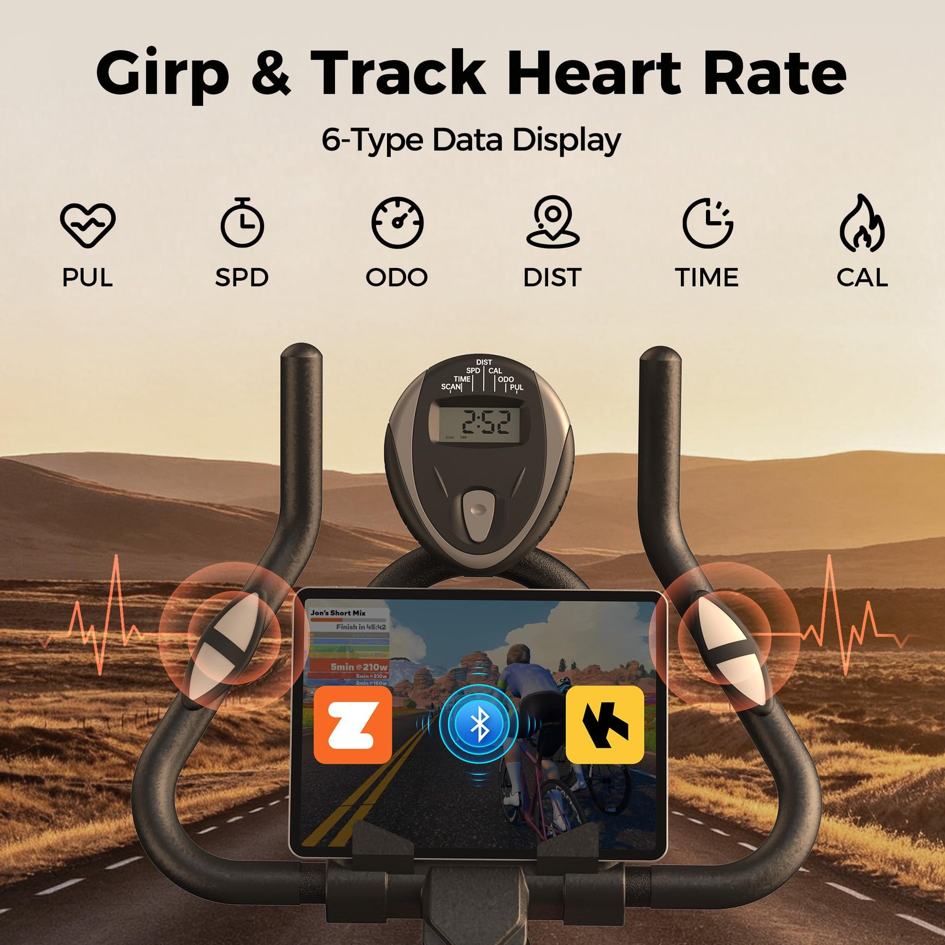 YOSUDA Exercise Bike, Brake Pad Stationary Bike for Home with Exclusive App, Magnetic Indoor
