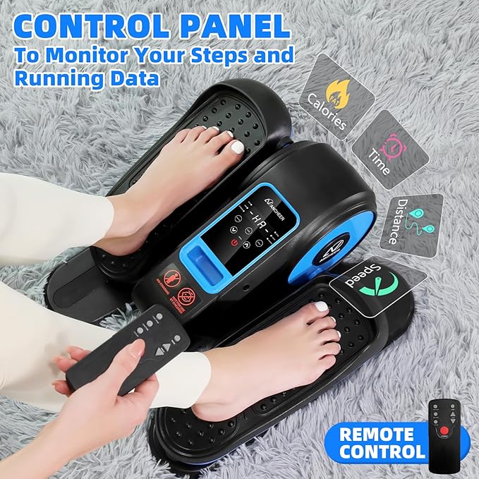 ANCHEER Under Desk Elliptical Machine, Ellipse Leg Exerciser for Seniors with 12 Adjustable Speeds, Quiet & Portable Electric Seated Pedal Exerciser with Remote Control