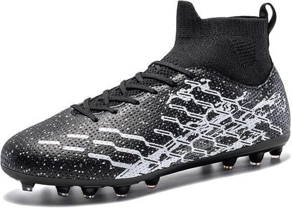 Unisex Soccer Cleats Lightweight No-Tie Lacing System Multi-Surface Football Shoes with Ankle Support for Beginners to Advanced Players