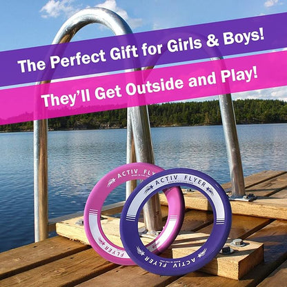 Activ Life Kid’s Flying Rings (2 Pack) They Fly Straight & Don’t Hurt, 80% Lighter Than Standard Rings - Replace Screen Time with Healthy Family Fun - Get Outside & Play