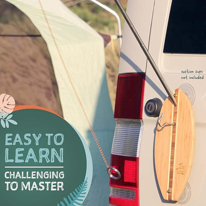 Tiki Toss Ring Toss Game for Adults & Kids - Hook and Ring Games with String and Hooks for Indoor/Outdoor Use, Man Cave Decor & Stuff, Gifts for Men - Standard or Deluxe 12.3" / Tiny 5"