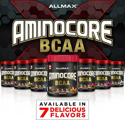 ALLMAX Nutrition AMINOCORE BCAA, Pink Lemonade - 945 g Powder - 8.18 Grams of Branched Chain Amin Acids Per Serving - with B Vitamins - No Fillers or Non-BCAA Aminos - Sugar Free - 90 Servings
