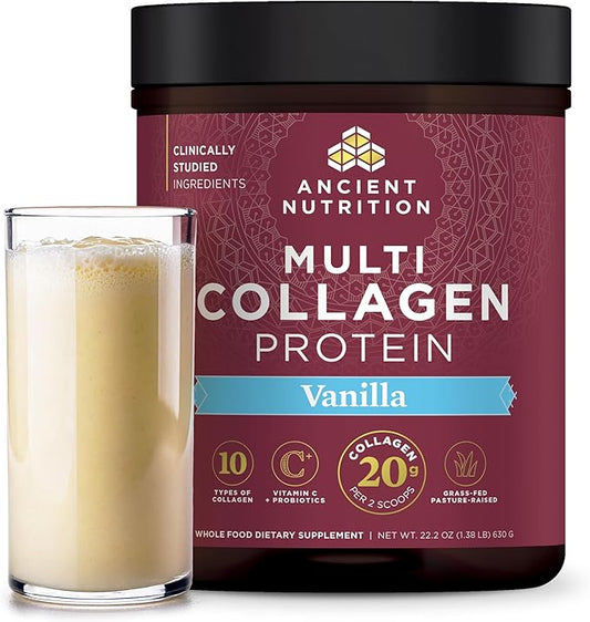 Ancient Nutrition Collagen Peptides Powder, Multi Collagen Protein, Women & Men, Vitamin C