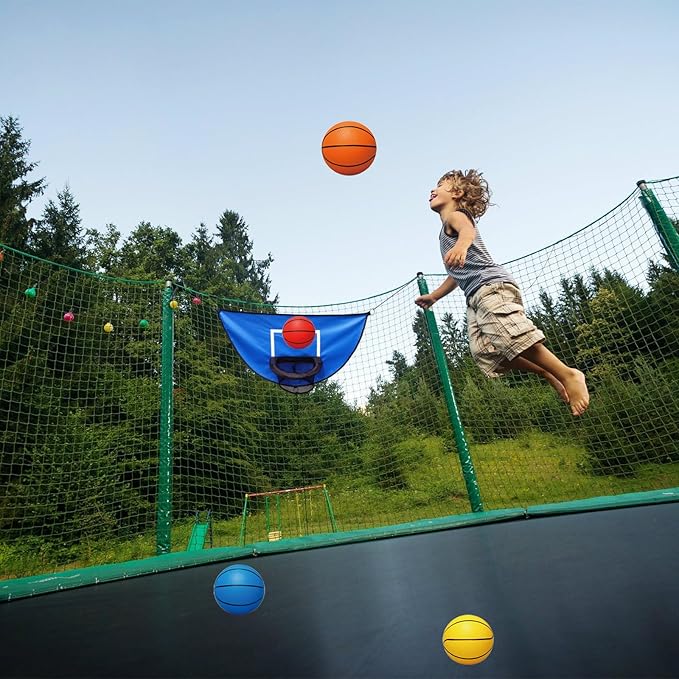 Trampoline Basketball Hoop, with Pump and 4 Mini Balls, Easy to Install, Universal Trampoline Accessories, Trampolines Basketball for Dunking