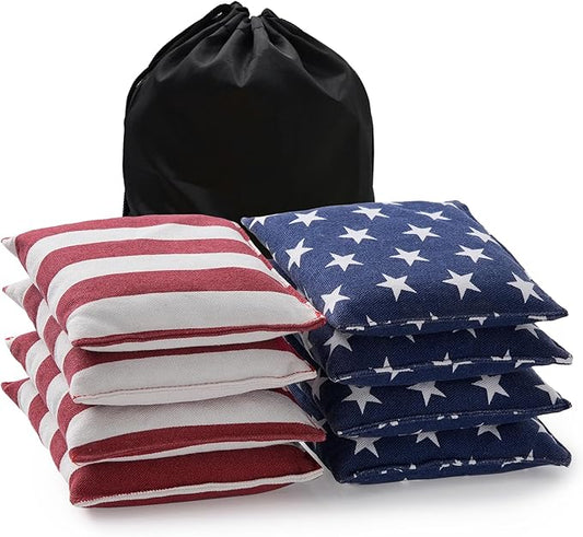 Cornhole Bags Set of 8 Regulation Corn Hole Bean Bags for Cornhole Game, Professional Weather