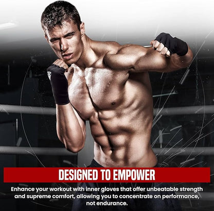 RDX Boxing Hand Wraps Inner Gloves Men Women, Half Finger Elasticated Bandages, Under Mitts Fist Protection, Muay Thai, Kickboxing, MMA, Martial Arts Speed Bag Punching Training