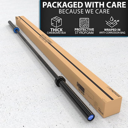 Synergee Regional Olympic 20kg Men’s and 15kg Women’s Hard Chrome & Black Phosphate Barbells. Rated 1500lbs for Weightlifting and Powerlifting.