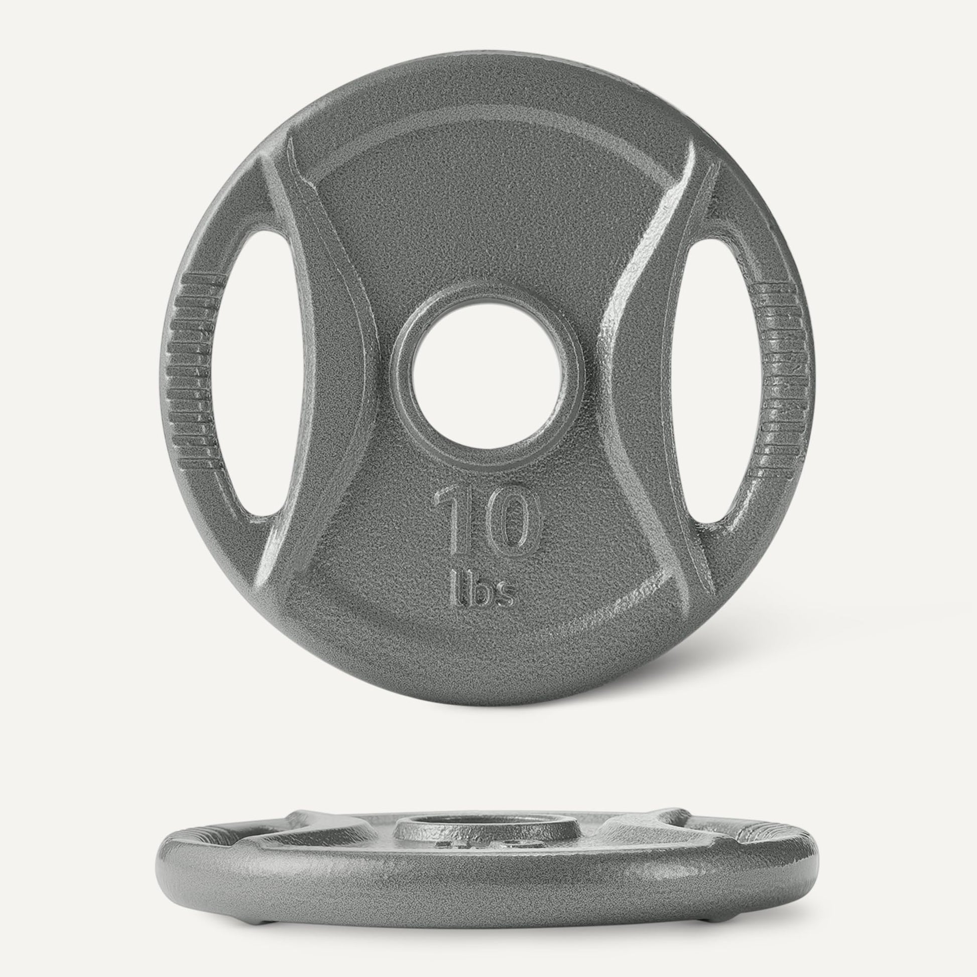 Amazon Basics 2-inch Olympic Grip Weight Plates, 10lb Weights, Compatible with Olympic 2-inch