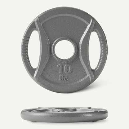 Amazon Basics 2-inch Olympic Grip Weight Plates, 10lb Weights, Compatible with Olympic 2-inch