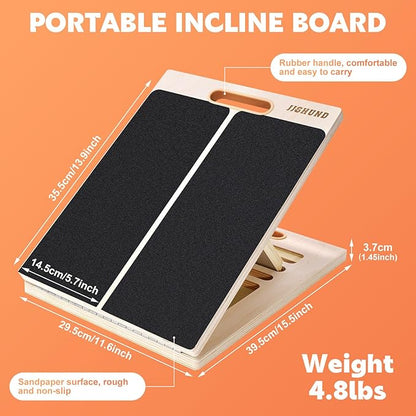 Slant Board for Calf Stretching, Adjustable Wooden Calf Stretcher Incline Board, Calf Stretch Board for Squats Leg Knees Heel Ankle Stretching
