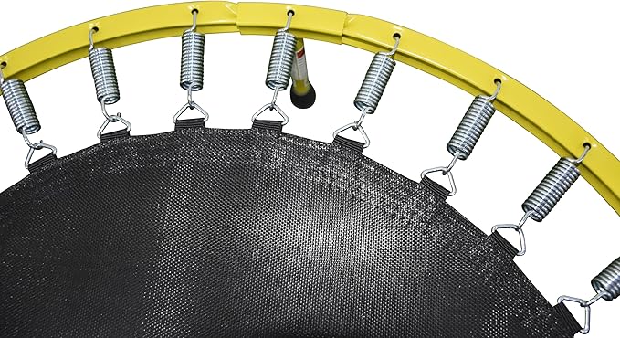 Teamson by Crowntec 36'' Round UV Resistant Steel Mini Trampoline with Handle and Safety Pad for Kids Removable Legs Indoor Outdoor Use Blue