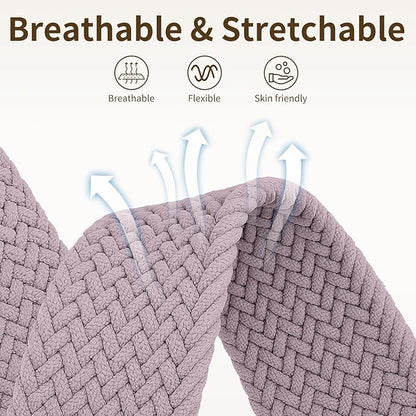 Braided Band Compatible with Fitbit Versa 4 Bands for Woman/Versa 3/Sense 1/Sense 2 Band, Magnetic Clasp Fabric Nylon with Designer Interlock Buckle Straps for Fitbit Versa4/3/Sense1/2