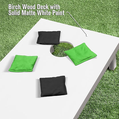 GoSports 4 ft x 2 ft Regulation Size Wooden Cornhole Boards Set - Includes Carrying Case and Over 100 Optional Bean Bag Colors