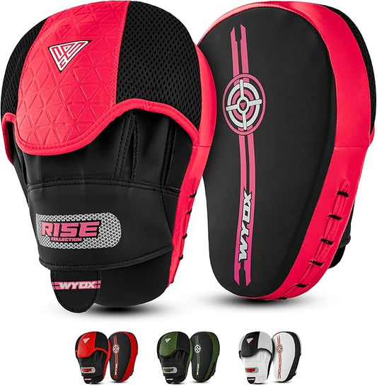 WYOX Curved Focus Mitts for Boxing & MMA | Durable PU Leather Punching Pads with Adjustable Strap |
