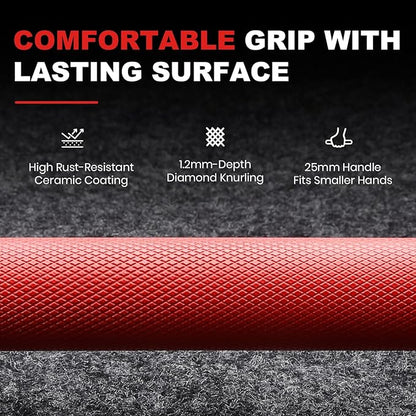 LIONSCOOL Premium 4ft/4.9ft/6ft Barbell for Strength Training and Olympic Weightlifting, 2 Inch Bar for Squats, Curls, Deadlifts, Presses, Hip Thrusts, 350lbs/500lbs/700lbs Weight Capacity