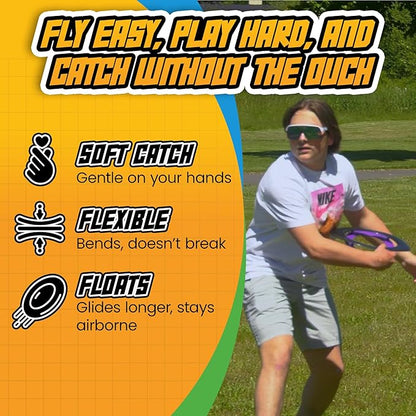 Double Wing Flyer – Aerodynamic Flying Disc for Families & Adults Playing Catch, Sports Toys for Beach Frisbee & Park Activities, Outdoor Toys for Teens & Frisbees for Adults (Black & White)