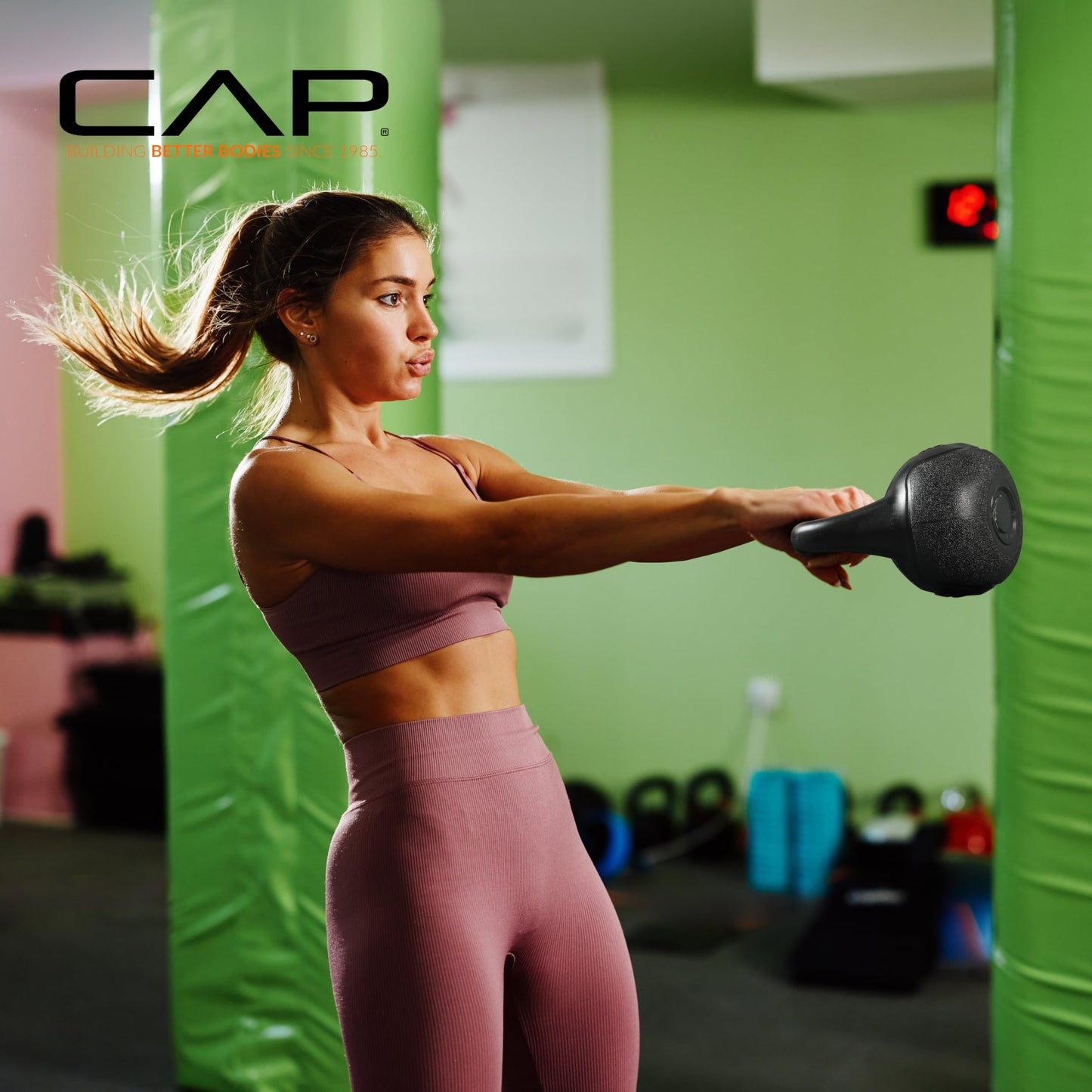 CAP Barbell 45 LB Cement Kettlebell Set – 10 lb, 15 lb & 20 lb Vinyl-Coated Kettlebells for